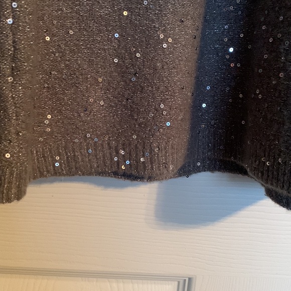 CLEARANCE Loft sweater dress gray silver sequin Small NWT - Picture 5 of 5